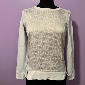 Loft Gold Embellished Beige Sweatshirt Top